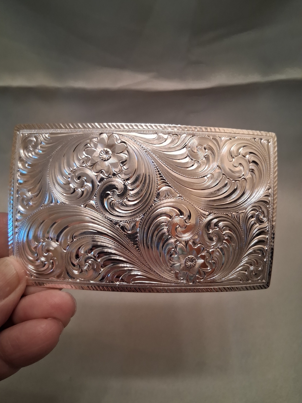 Montana Silversmith's Western Engraved Silver-Tone  Belt Buckle